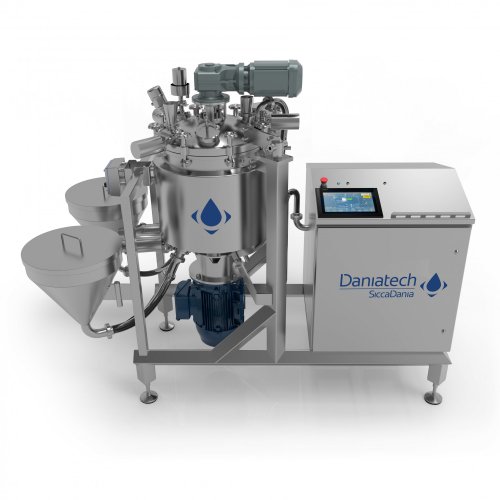 The LabMaster Pilot unit is designed to help customers develop new recipes and test product processing on a small scale before scaling up production. This tank based system has a mixing tank of  100 l and can be equipped with all functionalities like its big brother ProcessMaster.